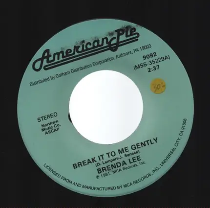 Brenda Lee - Break It To Me Gently