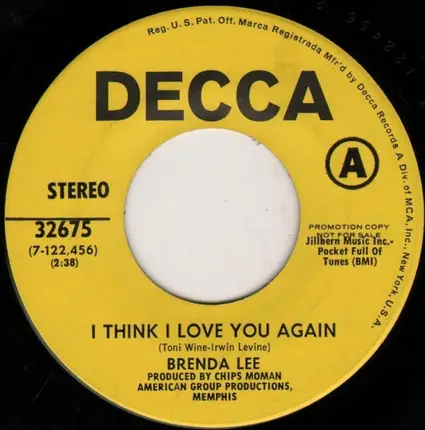 Brenda Lee - I Think I Love You Again