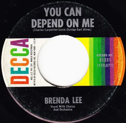 Brenda Lee - It's Never Too Late / You Can Depend On Me