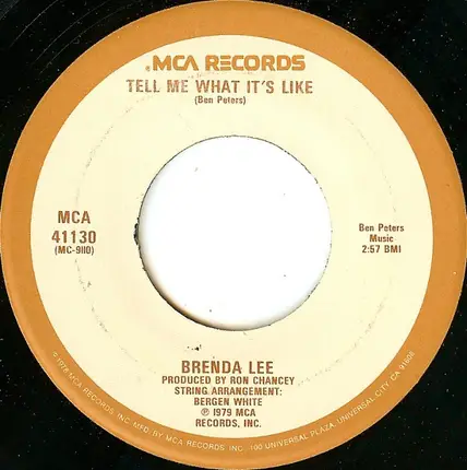 Brenda Lee - Let Your Love Fall Back On Me / Tell Me What It's Like