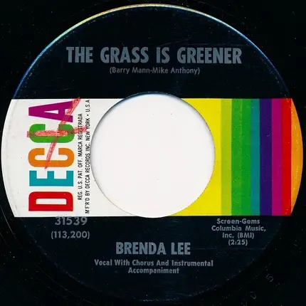 Brenda Lee - The Grass Is Greener / Sweet Impossible You