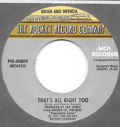 Brian & Brenda Russell - That's Alright Too / Who Loves You