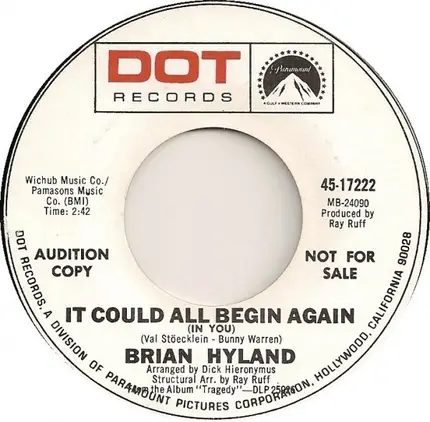 Brian Hyland - A Million To One / It Could All Begin Again (In You)