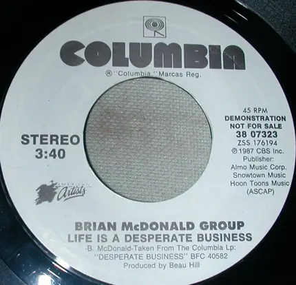 Brian McDonald Group - Life Is A Desperate Business
