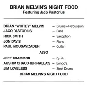 CD - Brian Melvin's Nightfood - Night Food