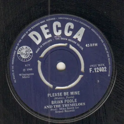 Brian Poole And The Tremeloes - Hey Girl / Please Be Mine