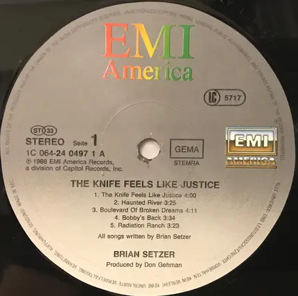 Brian Setzer - The Knife Feels Like Justice