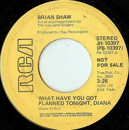 Brian Shaw - What Have You Got Planned Tonight, Diana