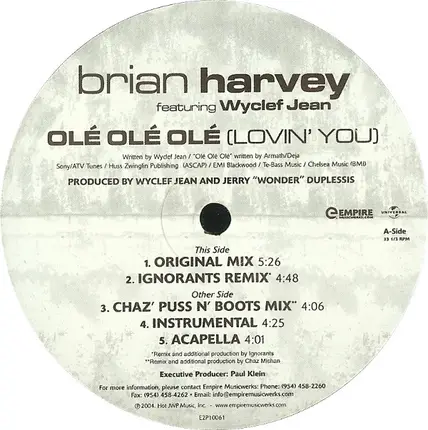 Brian Harvey - Olé, Olé, Olé (Lovin´You)