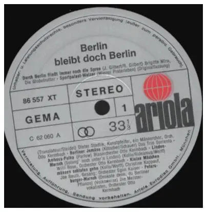 Brigitte Mira, Dieter Stadlik, Trio Sorrento,.. - Berlin Bleibt Doch Berlin