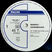 12'' - Brigitte Bardot / Serge Gainsbourg - Je T'Aime Moi Non Plus