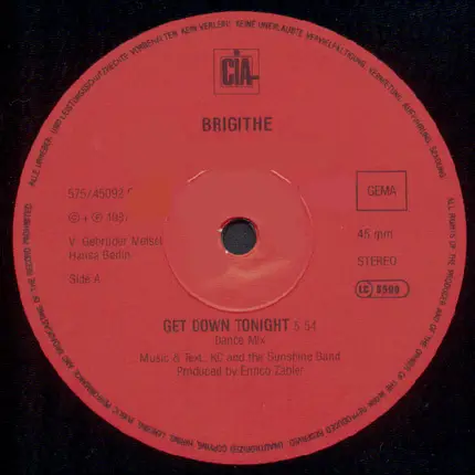 Brigithe - Get Down Tonight