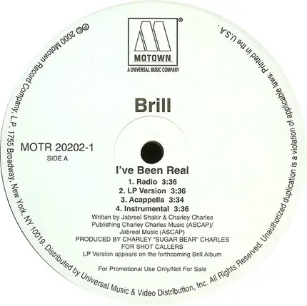 Brill - I've Been Real / Keep It Real W/ Brill