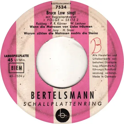 Bruce Low - Bruce Low Singt Mit Begleitorchester - 1. Folge