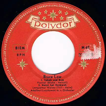 Bruce Low - So Viel Wind Und Keine Segel / Es Singt Das Meer / Tabak Und Rum / Nanni Hat Heimweh