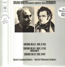 Bruno Walter - dirigiert Schubert-Sinf. Nr.5 B-Dur, 8 H-Moll, 9 C-Dur,, Columbia Symph Orch, NY Philh. Orch
