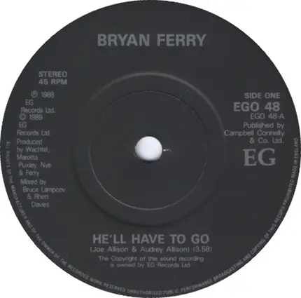 Bryan Ferry - He'll Have To Go