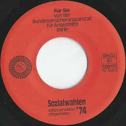Bundesversicherungsanstalt Für Angestellte Berlin - Sozialwahlen '74