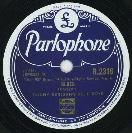 Bunny Berigan And His Blue Boys - I'm Coming, Virginia / Blues