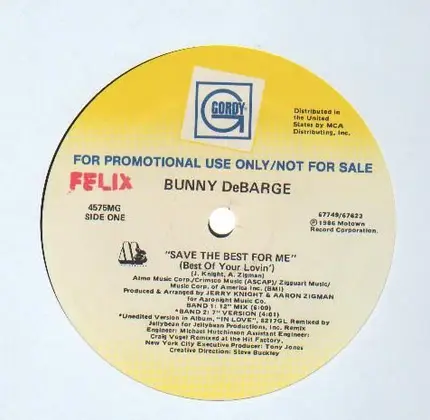 Bunny DeBarge - Save The Best For Me (Best Of Your Lovin')