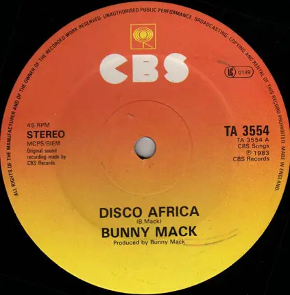 Bunny Mack - Disco Africa