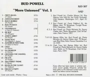 CD - Bud Powell - 'More Unissued' Vol. 1 1953 To 1959