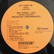 LP - Bud Powell - 1953 Spring Sessions - Broadcast Performances