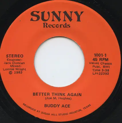 Buddy Ace - Better Think Again