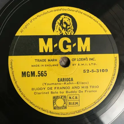 Buddy DeFranco And His Trio - Carioca / Just One Of Those Things