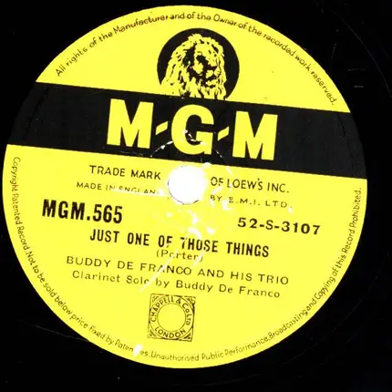 Buddy DeFranco And His Trio - Just One Of Those Things / Carioca