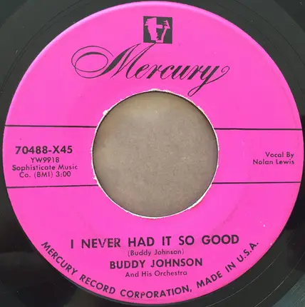 Buddy Johnson And His Orchestra - I Never Had It So Good / There's No One Like You