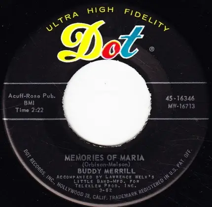 Buddy Merrill - Stranger On The Shore / Memories Of Maria