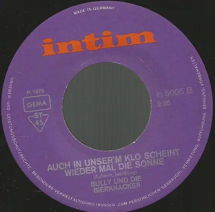 Bully Und Die Bierknacker - Und Schlägt Der A.... Auch Falten