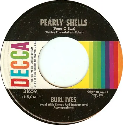 Burl Ives - Pearly Shells (Popo O Ewa)