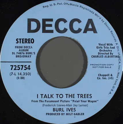 Burl Ives - They Call The Wind Maria