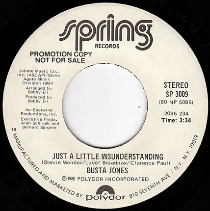 Busta Jones - Just A Little Misunderstanding
