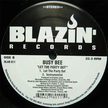 Busy Bee - Rock The House / Let The Party Out