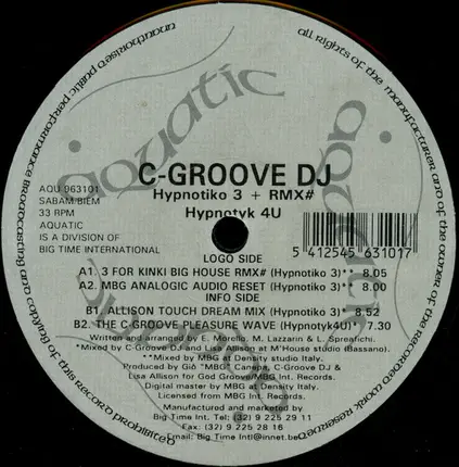 C-Groove DJ - Hypnotiko 3 / Hypnotyk 4U
