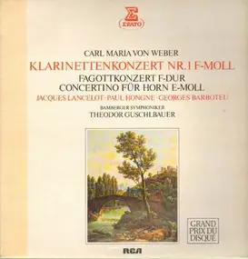 C. M. von Weber - Klarinettenkonzert Nr. 1 F-Moll, J. Lancelot, P. Hongne, G. Barboteu