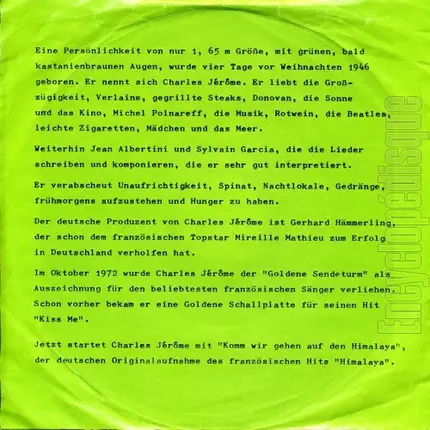 C. Jérôme - Komm Wir Gehen Auf Den Himalaya / Pardon