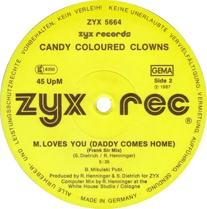 Candy Coloured Clowns - M. Loves You (Daddy Comes Home)