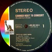 LP - Canned Heat - '70 Concert: Recorded Live In Europe - German Liberty