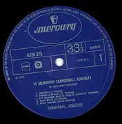LP - Cannonball Adderley - In Memoriam Cannonball Adderley - His Early Great Recordings