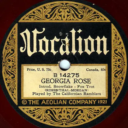 California Ramblers - The Sheik Of Araby / Georgia Rose