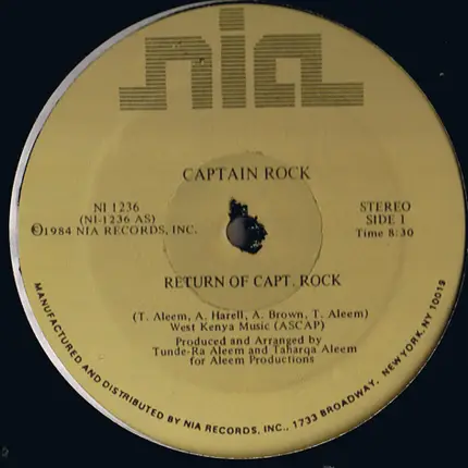Captain Rock - Return Of Capt. Rock
