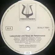 LP - Capella Antiqua München , Konrad Ruhland - Liebeslieder Und Tänze Der Renaissance - Gatefold