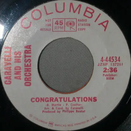 Caravelli & His Orchestra - La, La, La