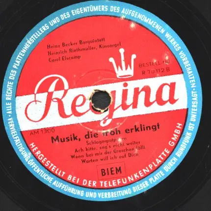 Carel Elscamp - Musik, die iroh erklingt / Wenn Du heut' Nacht recht lieb