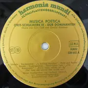LP - Carl Orff / Gunild Keetman - Dur: Dominanten (Musica Poetica 3 - Orff-Schulwerk)