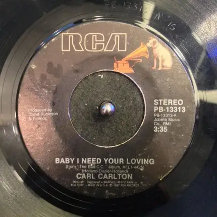 Carl Carlton - Baby I Need Your Loving
